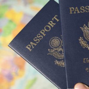 photo of us passport and africa map