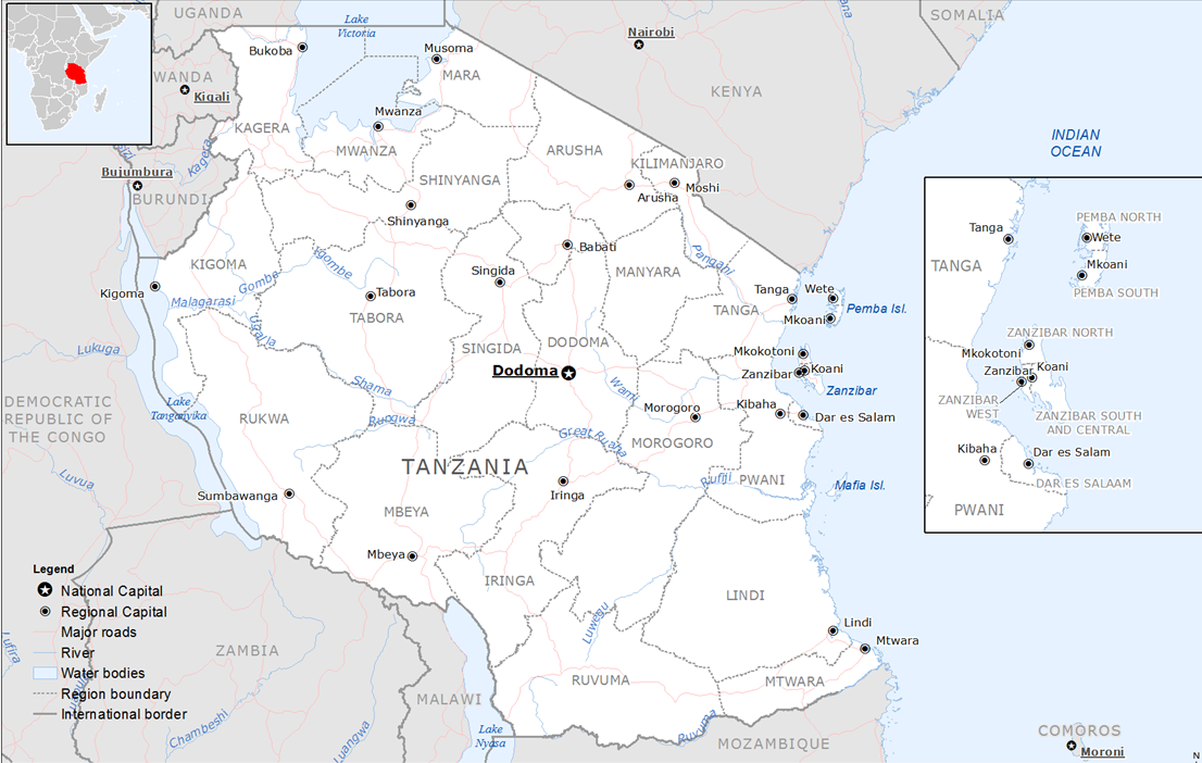 Map of Tanzania